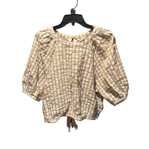 Nordstrom BP Gingham Print Open Back Top 2X